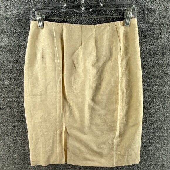 VTG KATHARINE HAMNETT London Ivory Skirt Italy Made Size 42 Cotton Woven Women - Picture 11 of 15